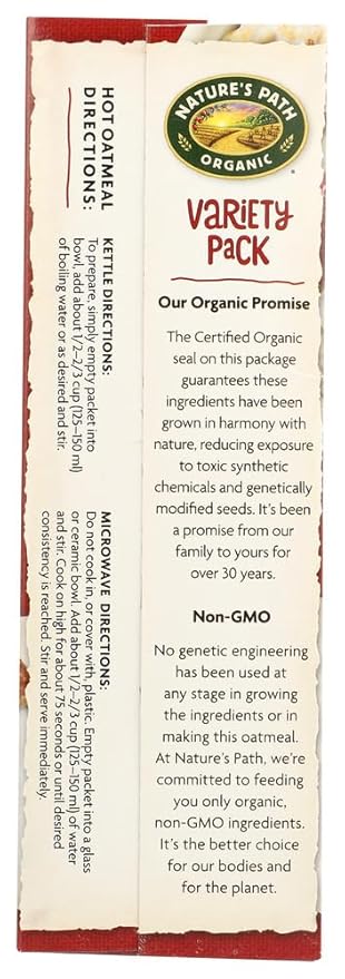Nature's Path Organic Hot Oatmeal Variety Pack (Pack of 3) 14 Oz.