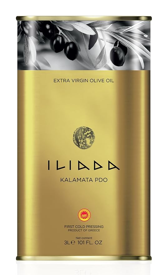 Iliada Kalamata PDO Extra Virgin Olive Oil 3Lt | Multi-Awarded | Single Region 100% Greek | Monovarietal Koroneiki | Cold Press | Polyphenol Rich | Chef's Favorite