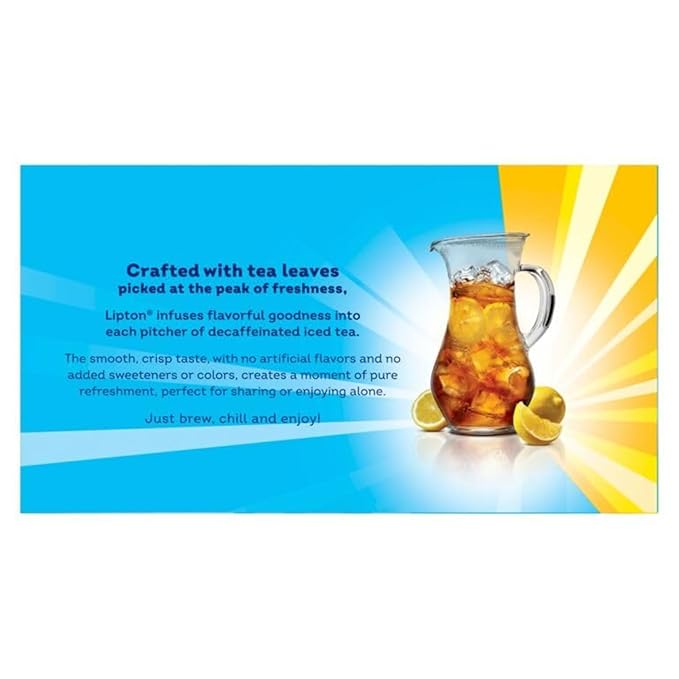 Lipton Unsweetened Family Size Iced Tea Bags Zero Calorie Black Tea 48 Tea Bags (Pack of 3 Total 144 Tea Bags)