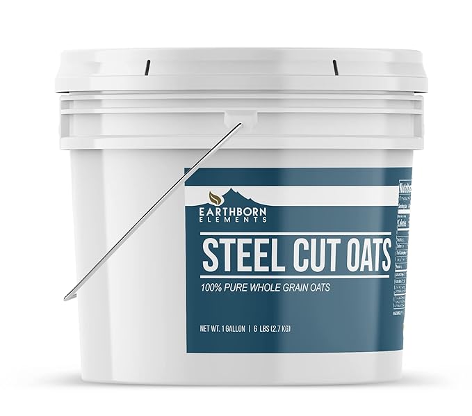 Earthborn Elements Oat Bundle 1 Gallon Bucket Each Steel Cut Oats Quick Oats and Rolled Oats