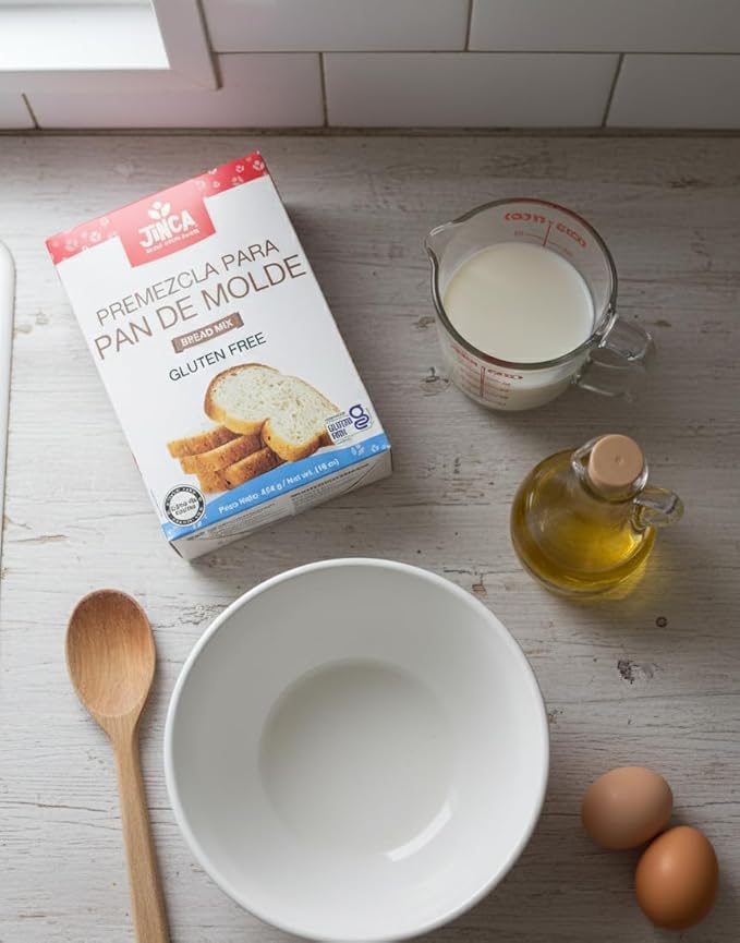 Jinca Gluten-Free Bread Mix Rice &amp Cassava Flour Blend Vegan Dairy-Free Soy-Free No Sugar Added Easy Homemade Sandwich Loaf Mix 16 oz (454g)