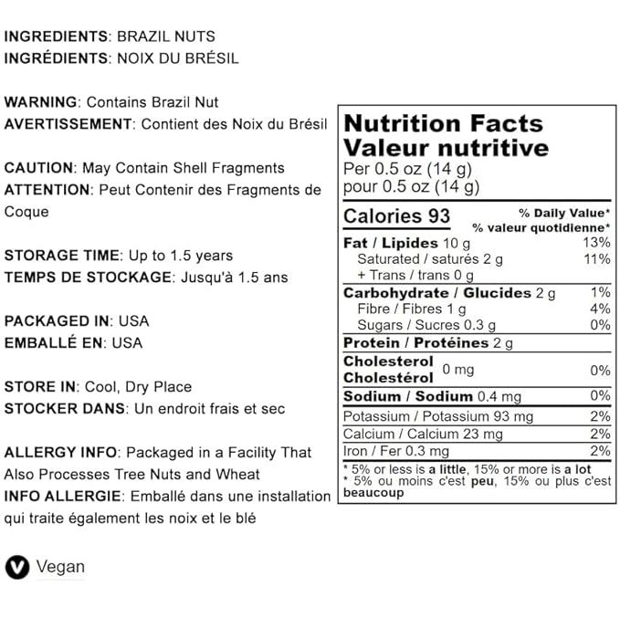 Food to Live Dry Roasted Brazil Nuts 2 Pounds – Unsalted Whole Oven Roasted Brazilian Nuts No Oil Added Shelled Vegan Kosher Bulk. Good Source of Protein and Essential Fatty Acids. Crunchy Sna