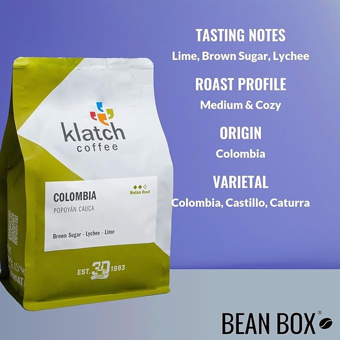 Colombia Popoyán Cauca - Roasted by Klatch Coffee - Whole Bean Coffee - 310 Gram Bag