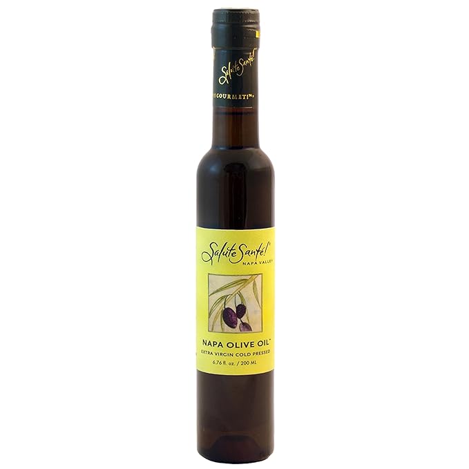 Salute Santé! Napa Extra Virgin Olive Oil 200ml Cold Pressed High Phenolic Tuscan Style California Olive Oil for Cooking and Finishing Bold Taste &amp Aroma Premium Kitchen Essential for Everyda