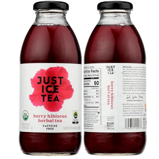 Just Ice Tea Variety Pack 10 – Assorted Iced Teas Made with Real Brewed Tea – Half Tea &amp Half Lemonade Peach Honey Green Mango White &amp Hibiscus – Refreshing Ready-to-Drink Beverages