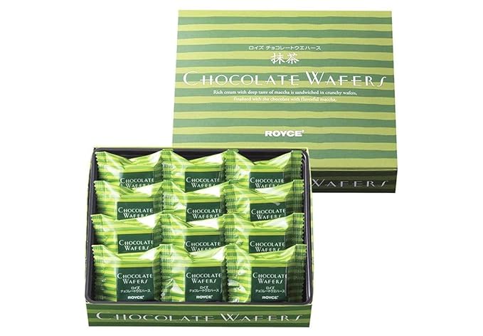 ROYCE' Chocolate Wafers Matcha - Premium Chocolate Wafers with Flavorful Filling| Perfect Gourmet Snack for Gifting &amp Indulging | Japanese Chocolate from Hokkaido (12 Pieces of Chocolate)