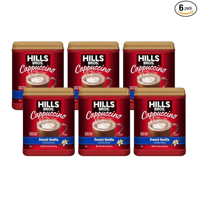 Hills Bros Cappuccino French Vanilla 16 Ounce (Pack of 6)