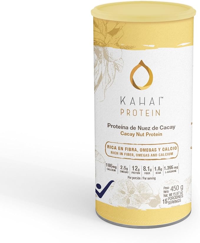 Kahai Protein Natural Cacay Nut Protein Powder 100% Pure Plant Based Vegan Gluten Free No Added Sugar Non-GMO Rich Amino Acids Supports Daily Nutrition for Smoothies Shakes Breakfast All Diets 450gr