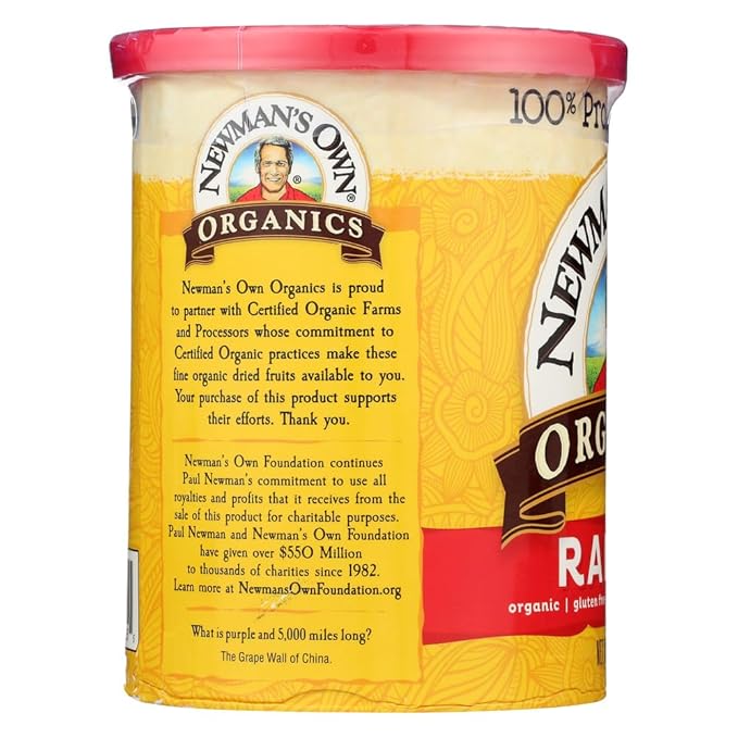 Newman's Own Raisins Canister 15 Oz (Pack of 12)