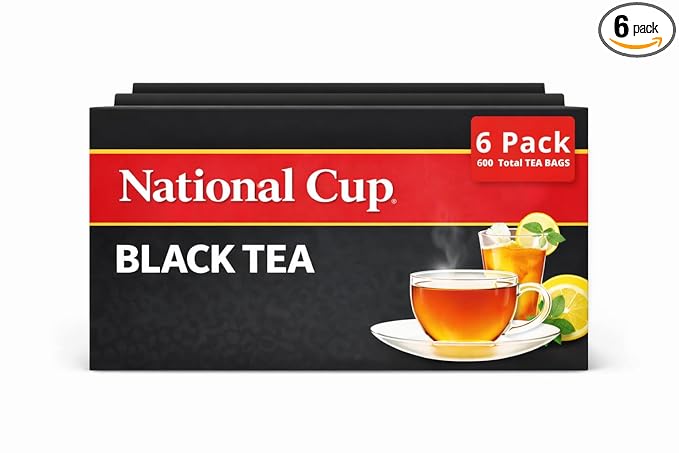 National Cup Black Tea 100 Tagless Tea Bags (Pack of 6)
