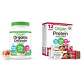 Bundle of Orgain Organic Vegan Protein Powder Strawberries &amp Cream 21g Plant Based Protein + Orgain Organic Vegan Protein Bars Peanut Butter Chocolate Chunk 10g Plant Based Protein Pack of 12