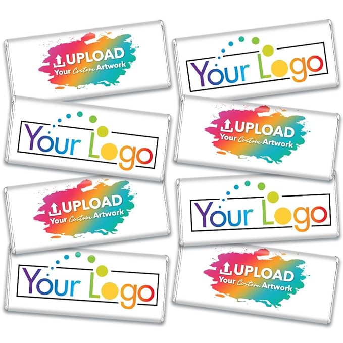 50 Pcs Personalized Candy Promotional Products Add Your Logo Chocolate Bars - Orange
