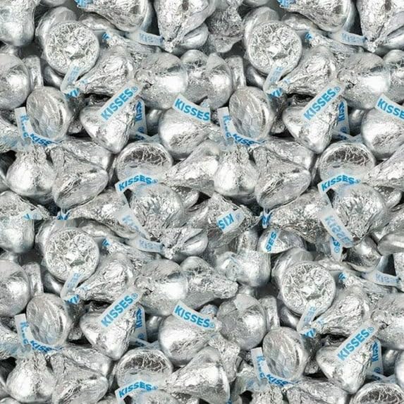 Bulk Milk Chocolate Kisses Candy 5 Pound Bag - 500 Individually Wrapped Silver Foil Chocolate Kisses for Parties Candy Buffets Holiday Baking Christmas Candy Bulk and Everyday Indulgence