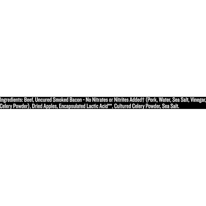 EPIC Beef Uncured Bacon and Apple Bars Whole 30 Paleo Friendly Protein Snacks 12 Ct 15.6 oz (Pack of 4)