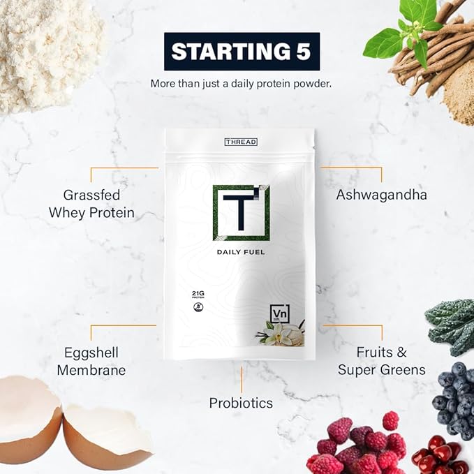 THREAD Performance Daily Fuel - Chocolate Brownie | All-in-One Sports Nutrition for Young Athletes | 21g Protein 60+ Organic Superfoods Vitamins &amp Minerals | 30 Servings
