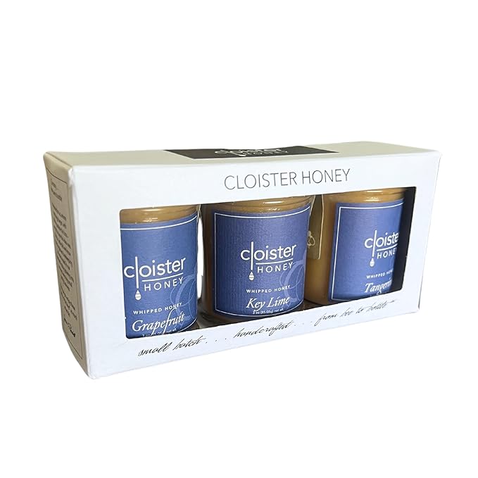 Cloister Honey Trios - Citrus (3 x 3 oz) | Hand Crafted | Raw Artisan Honey | 100% Pure Raw &amp Unfiltered | All Natural | Made in USA |