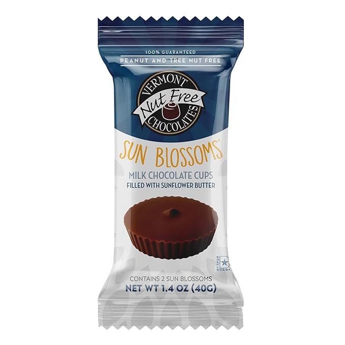 Vermont Nut Free Chocolates Sun Blossoms® (Milk Chocolate) 12 Count Nut-Free Egg-Free Kosher