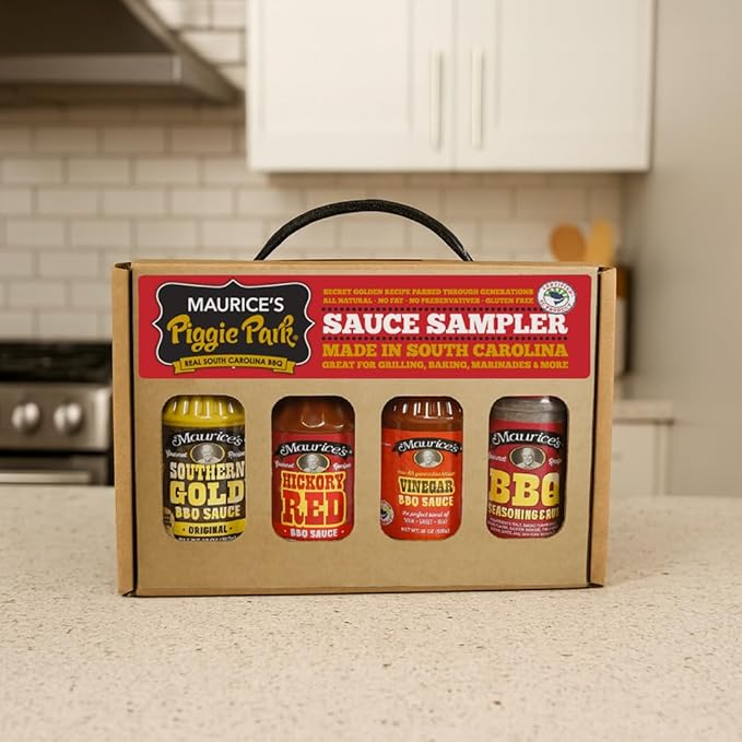 Maurice's Barbeque Grill Variety Set - Southern Gold® BBQ Sauce Barbeque Seasoning &amp Rub Vinegar BBQ Sauce &amp Hickory Red Barbecue