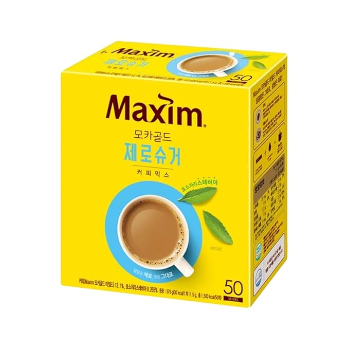 Zero Sugar Mocha Gold Coffee Mix – 50 Sticks (30 Calories per Stick) | Sweet &amp Creamy Korean Instant Coffee | No Sugar Low Calorie