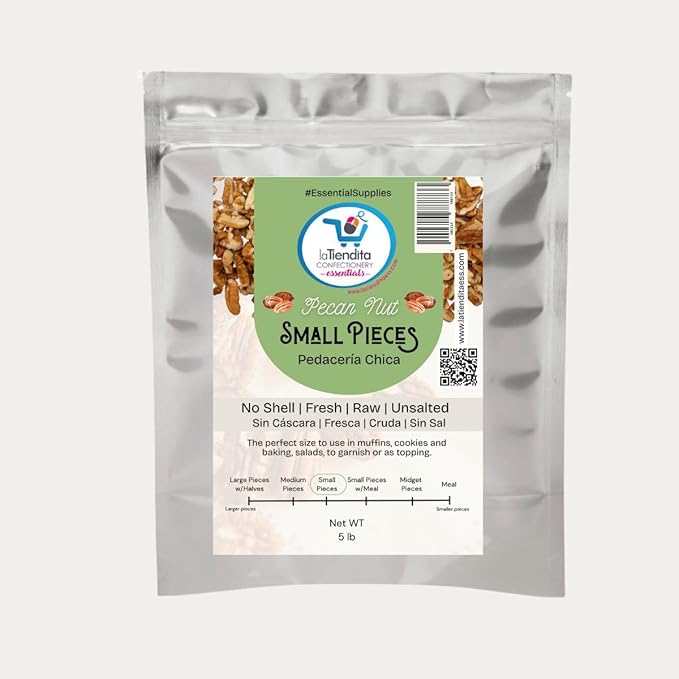 Fresh Small Pecan Pieces 5 lb | Premium Raw Texas Pecans | Unsalted Natural &amp Non-GMO | Perfect for Baking Cooking &amp Healthy Snacks | Family-Grown in Texas | Gluten-Free