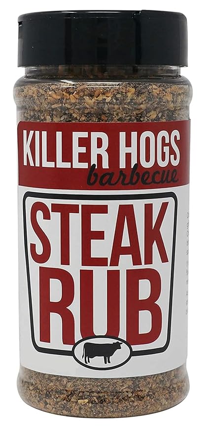 Killer Hogs Barbecue Rub Variety Pack - Steak Rub and Texas Brisket BBQ Rub - Pack of 2 Bottles - 32 oz by Volume Total - 22 oz by Weight Total - Championship BBQ and Grill Seasoning