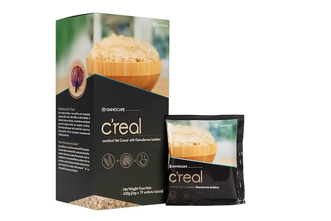 Excel Creal Spirulina Oatmeal Sachets – Instant Oat &amp Blend with Ganoderma – 15 × 30 g Single-Serve Cups – Fiber‑Rich Protein‑Powered Breakfast