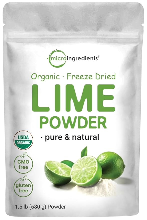 Organic Freeze-Dried Lime Powder 1.5lbs | Raw Lime Juice Flavor Sugar Free Drink Mix Rich in Vitamin C | Water Flavor Enhancer Great for Beverages &amp Smoothies | Additive Free Non-GMO