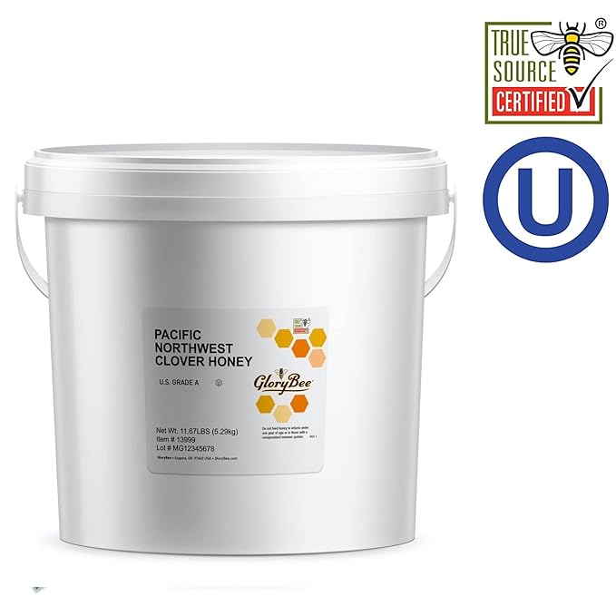 Glorybee Pacific Northwest Clover Honey 100% US Grade A Honey 11.67 lb Bulk Pail