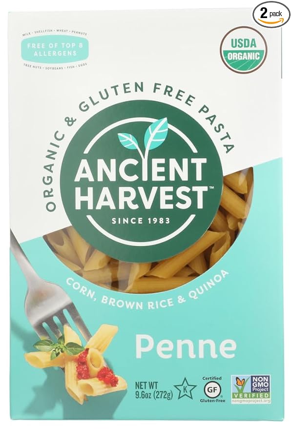 Ancient Harvest Organic Pasta Penne Gluten Free -- 8 oz - 2 pc
