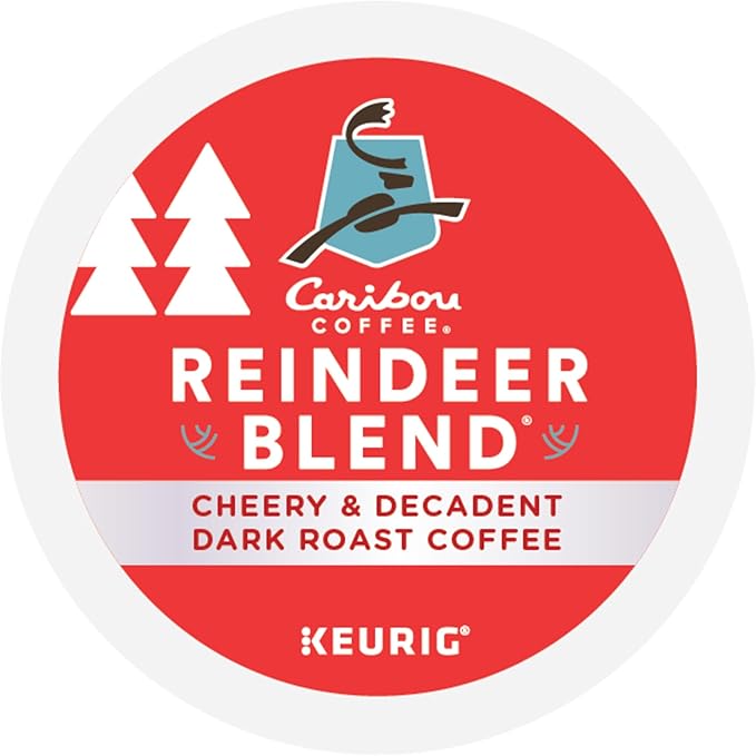 Caribou Coffee Reindeer Blend Single-Serve Keurig K-Cup Pods Dark Roast Coffee Pods 88 Count