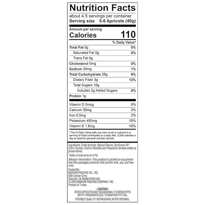 Mariani | Ultimate Dried Apricots | Healthy Snacks for Kids &amp Adults | Dried Fruit | Vegan Snacks | Gluten Free Snacks | No Sugar Added Fat Free Non GMO | 6 Ounces (Pack of 4)