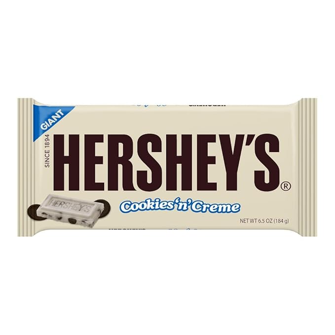 HERSHEY'S Holiday Cookies 'N' Crème Candy Bars 6.5 Ounce (Pack of 12)