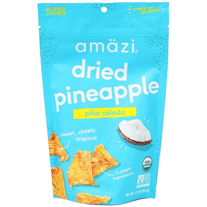 Amäzi Foods | Variety Dried Fruit Snack Pack | Dried Pineapple Jackfruit Plantain Chips | All Natural Snacks | No Sugar Added Dried Tropical Fruit
