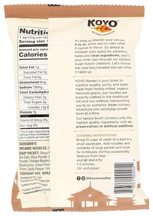 Koyo Foods Mushroom Dry Ramen 24x 2 Oz