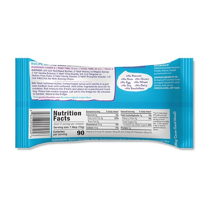 Pascha Organic Chip with Rice Vegan Milk Chocolate 56 Oz Pack of 8