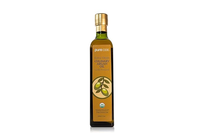 PURECODE Extra Virgin Culinary Argan Oil Cold Pressed - Edible Oil for Every Day Use - Organically Grown Harvested and Produced in Morocco - Natural Argan Oil - Moroccan Cooking (500mL)