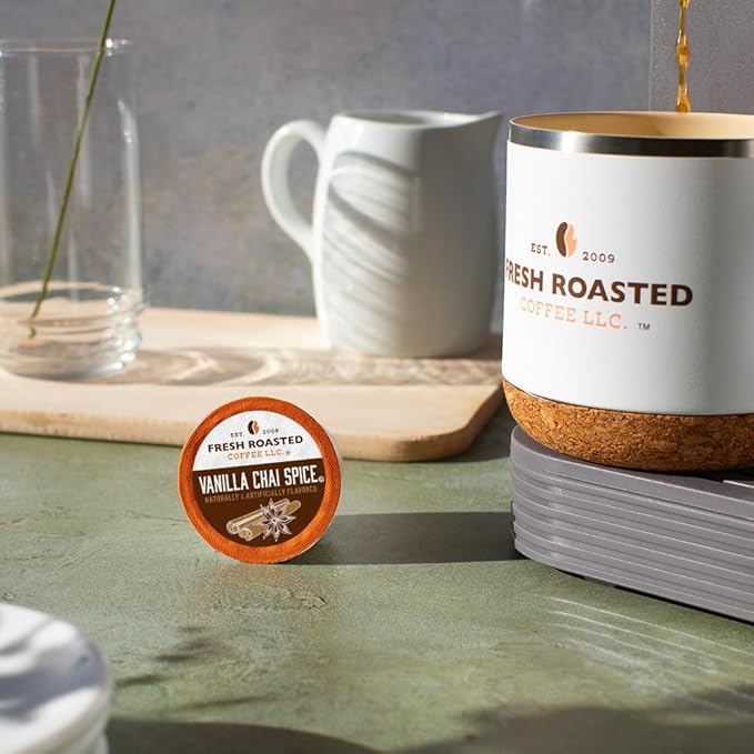 Fresh Roasted Coffee Vanilla Chai Spice Flavored Coffee Pods K-Cup Compatible 24 Count