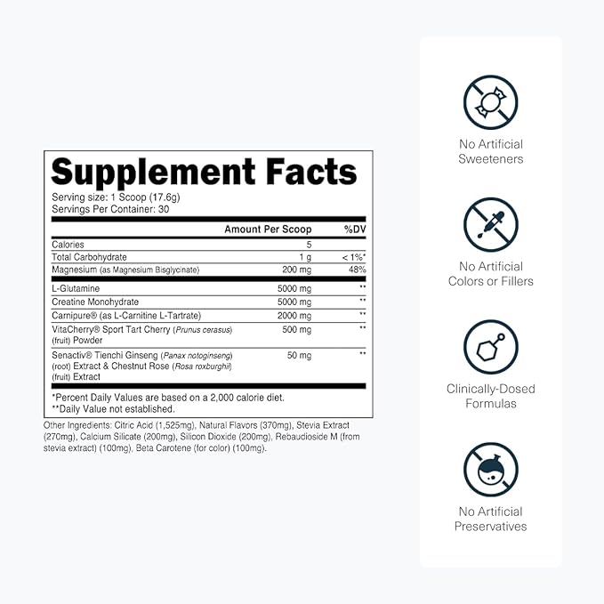 Transparent Labs Post - Post-Workout Recovery Muscle Builder w/L-Glutamine Creatine Monohydrate &amp Carnipure L-Carnitine L-Tartrate for Muscle Recovery &amp Building - 30 Servings Orange