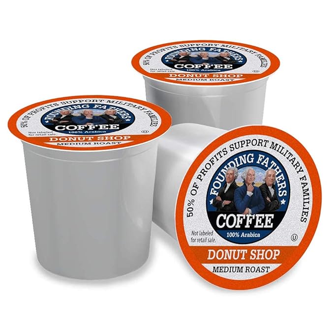 Founding Fathers Coffee Single Serve Pods for Keurig 2.0 K-Cup Brewers Donut Shop 80 Count