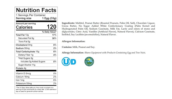 Asher's Chocolates Sugar Free Milk Chocolate Eggs Small Batches of Kosher Chocolate Family Owned Since 1892 13 Individually Wrapped Chocolate Eggs (13 Count Sugar Free Peanut Butter)
