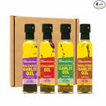 Benissimo Herb Infused Cooking Oil Chef Pack – 4 Artisan Flavored Oils: Italiano Roasted Garlic Mediterranean Garlic &amp Balsamic Garlic – Gourmet Cooking Oil Gift Set All Natural 8.1 fl oz Each