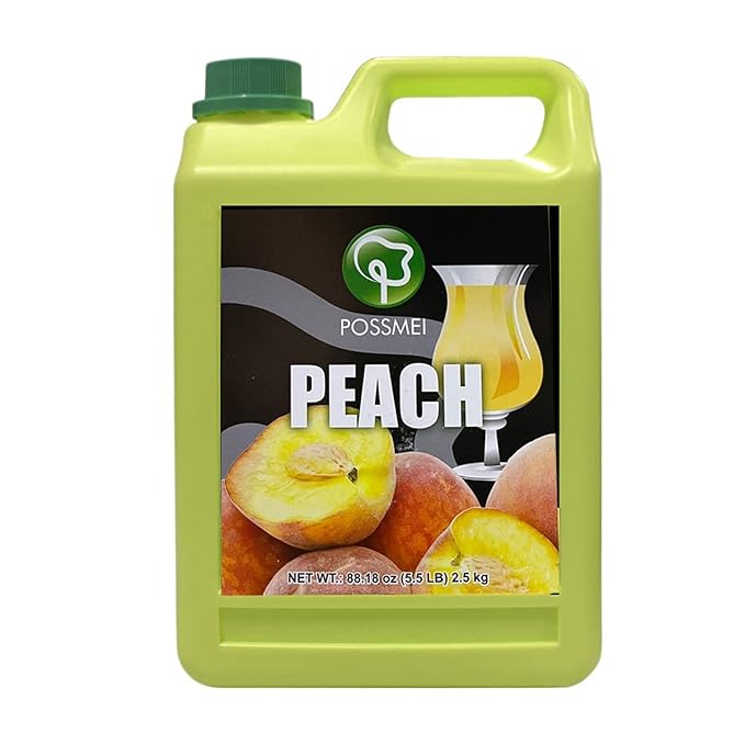 Possmei Peach Flavored Syrup 5.5 Pound Plastic Jar 1 Pack