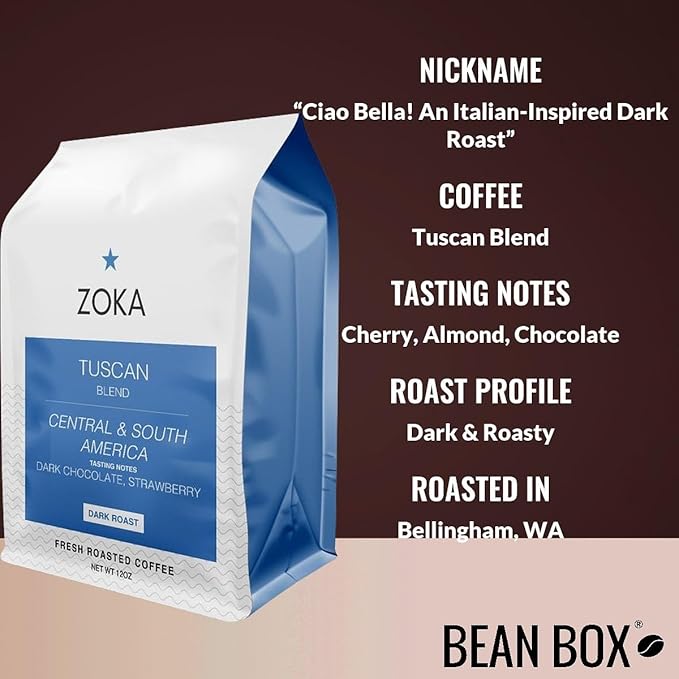 Tuscan Blend - Roasted by Zoka Coffee - Whole Bean Coffee - 2 Pound Bag