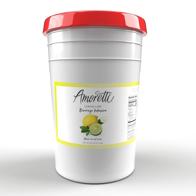 Amoretti - Lemon Lime Beverage Infusion - Drink Mix &amp Water Enhancer with Pump for Flavoring Cocktails Waters Teas and other Beverages Preservative Free