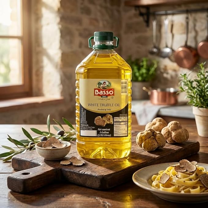 BASSO 1904 - White Truffle Oil Bulk 1 Gallon (3.785 liters) Product of Italy Non-GMO