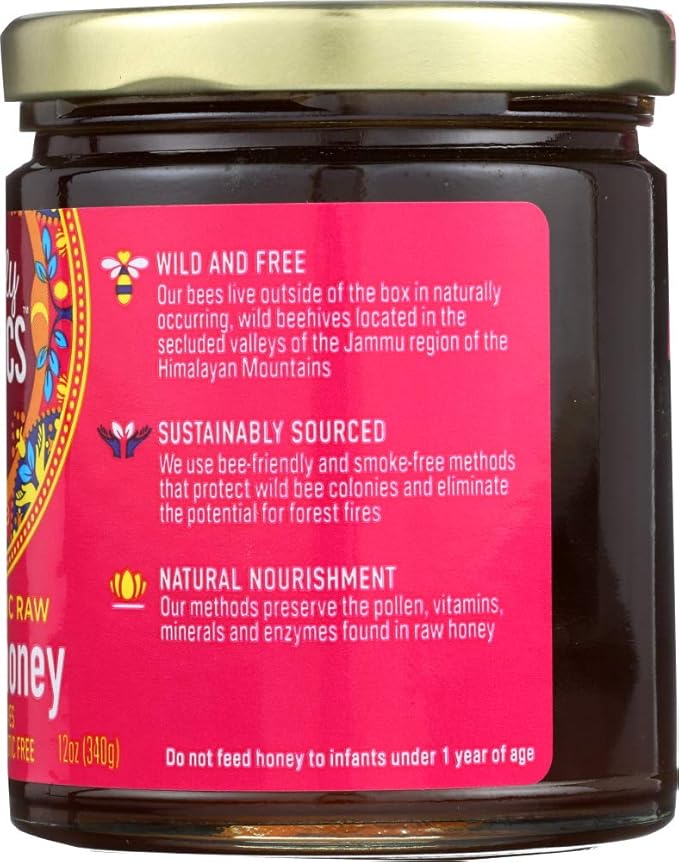 Heavenly Organics 100% ORGANIC RAW Acacia Honey 12 oz Pack of 3
