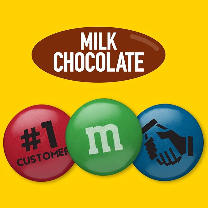 M&ampM’S WORLD Pre-Designed Customer Focus Milk Chocolate Candy-5lbs of Bulk Candy in Resealable Pack for Customer Thank You GiftsTrade ShowsBusiness MeetingsClient Thank You &amp Customer Apprec