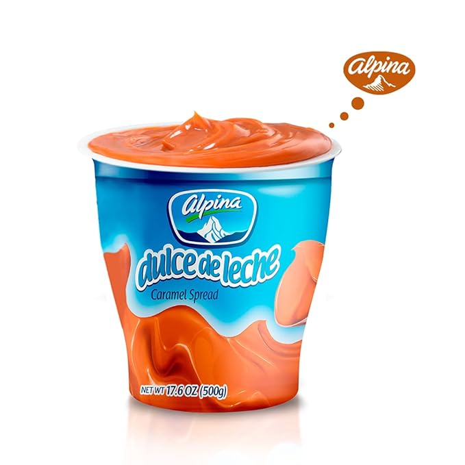 AREQUIPE ALPINA Dulce de Leche (2 PACK). Milk Caramel Sauce Dip for Apples and Desserts - Creamy Consistency as Cajeta - Great for Alfajores Obleas and Breakfast - 2 Pack x 175 oz each.