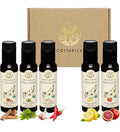 Flavored Olive Oil Gift Set - Organic Extra Virgin Olive Oil Sampler. Perfect Flavored Variety Pack for Italian Gifts Lovers and Foodies. Box 5 x 3.45 Fl.Oz.