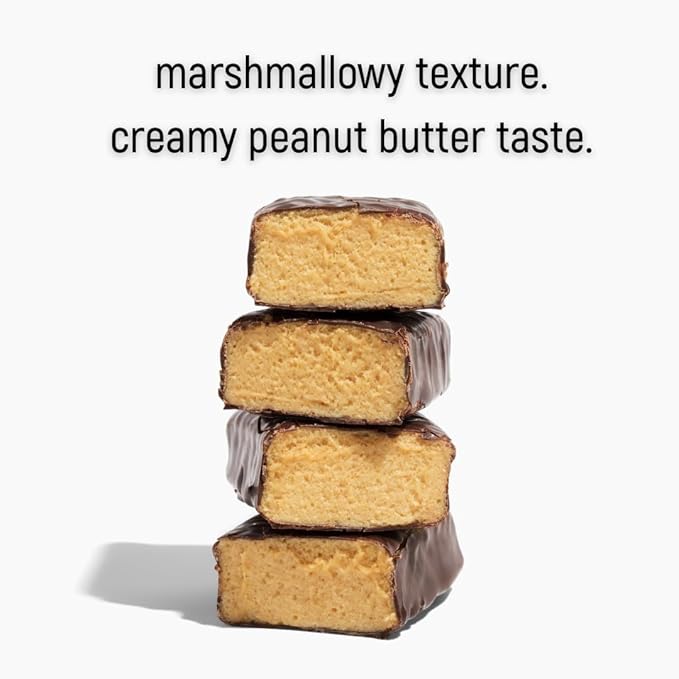 melō protein bars (12 count Peanut Butter)- high protein low sugar fluffy marshmallow-like center gluten free snack with no artificial sweeteners